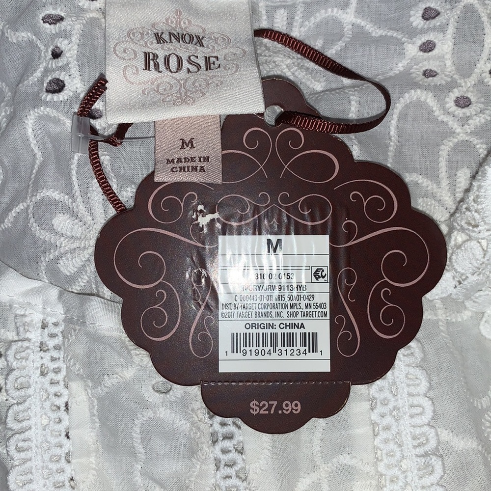 (M)- Knox Rose Women's Eyelet Tank Top - Picture 5 of 10